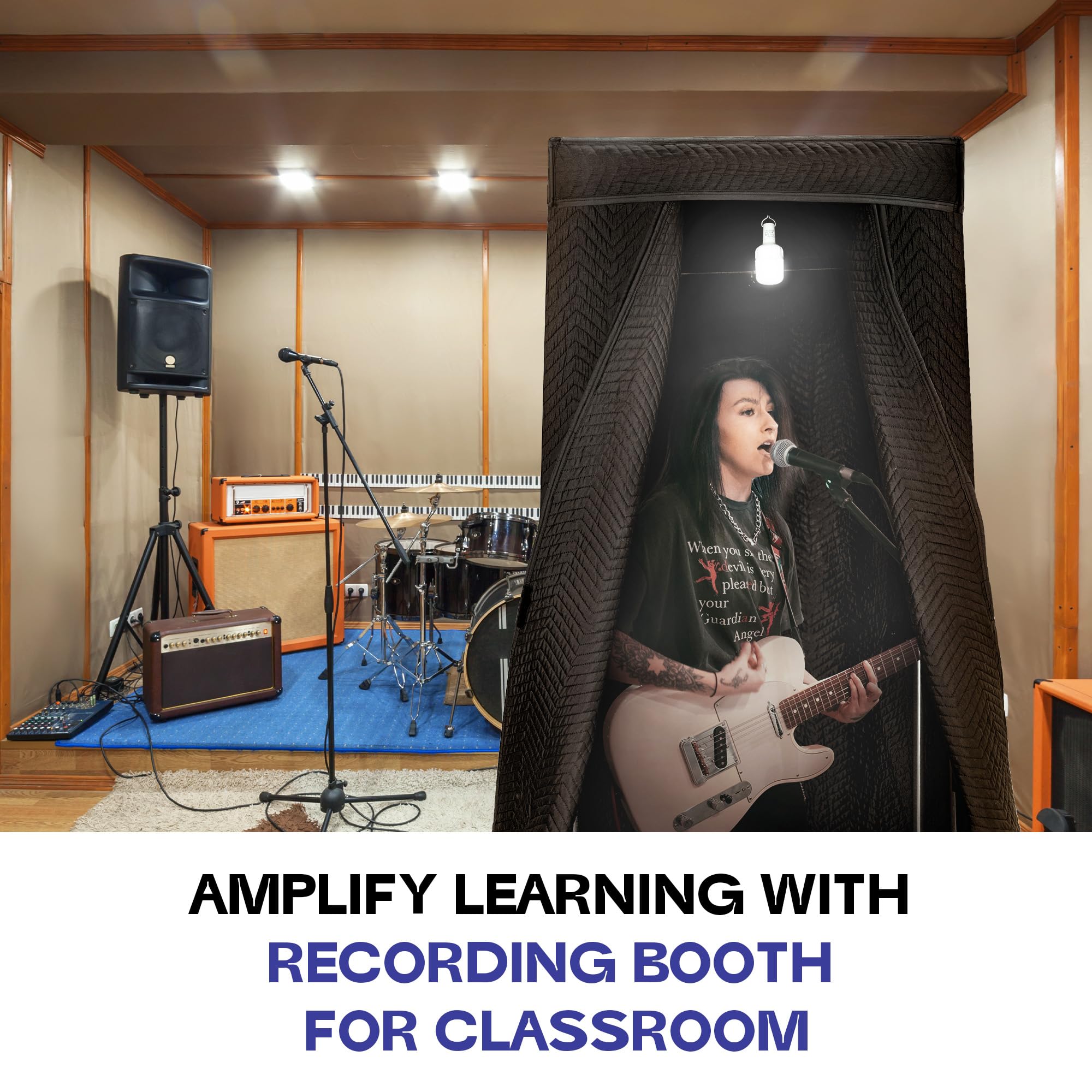 Starfavor Portable Vocal Booth for Recording Echo-Free Vocals, Double-layer 360 Reverb Stand-In Isolation Shield, Pro-Sound Blankets, Studio with Travel Bag - Image 6