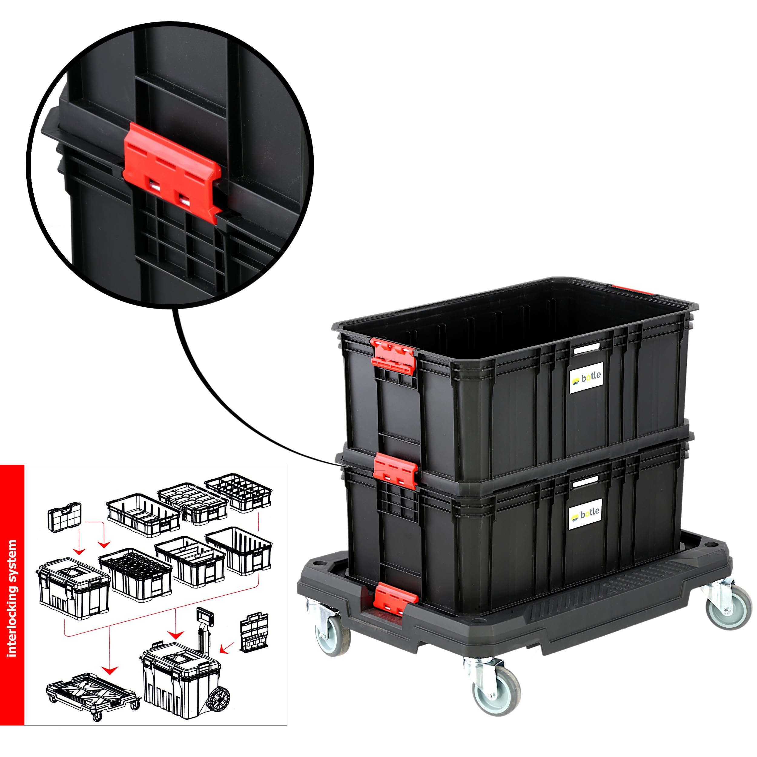 Boîte à outils avec 2 compartiments - Modulaire Basic Series