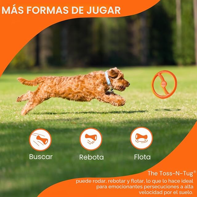 Foto 7 de 7 de BIONIC Juguete Interactivo para Perros Toss-N-Tug Ring, 22,7 cm