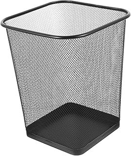 WOFASHPURET Garbage Can Black Wire Trash Can Large Trash Can Square Mesh Trash Can Wastebasket Recycling Bin Garbage Trash Can Mesh Waste Basket Iron Stainless Steel Office Clothing