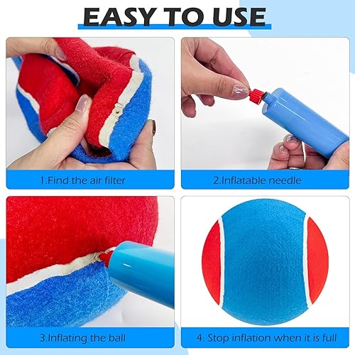 Miniatura 6 de EXPAWLORER Pelotas de tenis gigantes para perros, 2 pelotas de juguete para perros grandes de 9.5 pulgadas, cumpleaños de perro, pelota de tenis