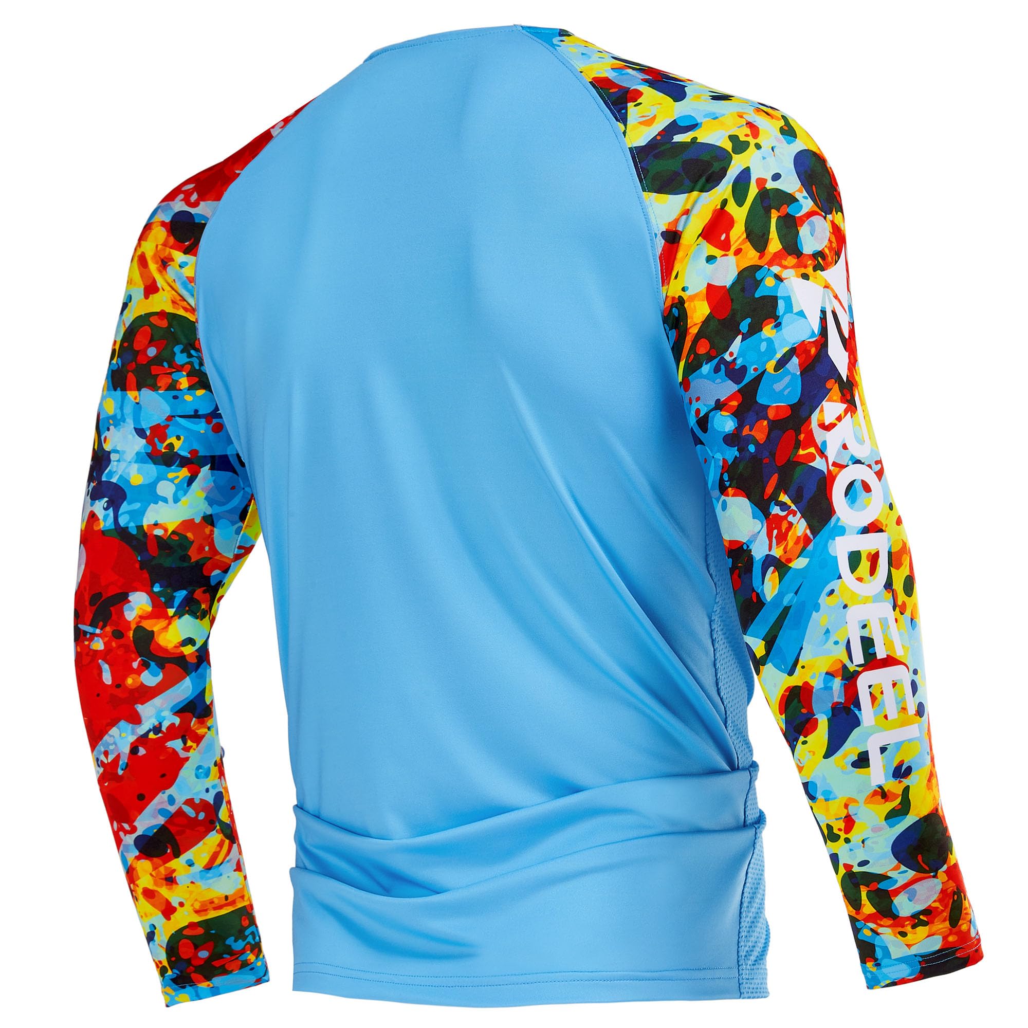 Rodeel Mens Loose-Fit Fishing T-shirt Bluff Performance Long Sleeve Shirt UPF 50 Sleeve Raglan Sleeve