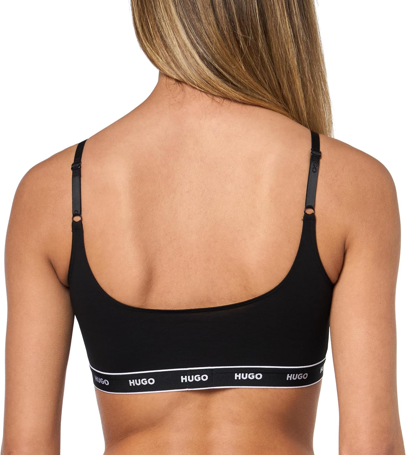 Hugo Womens 2-Pack Repeat Logo Cotton Stretch Bralettes - Image 3