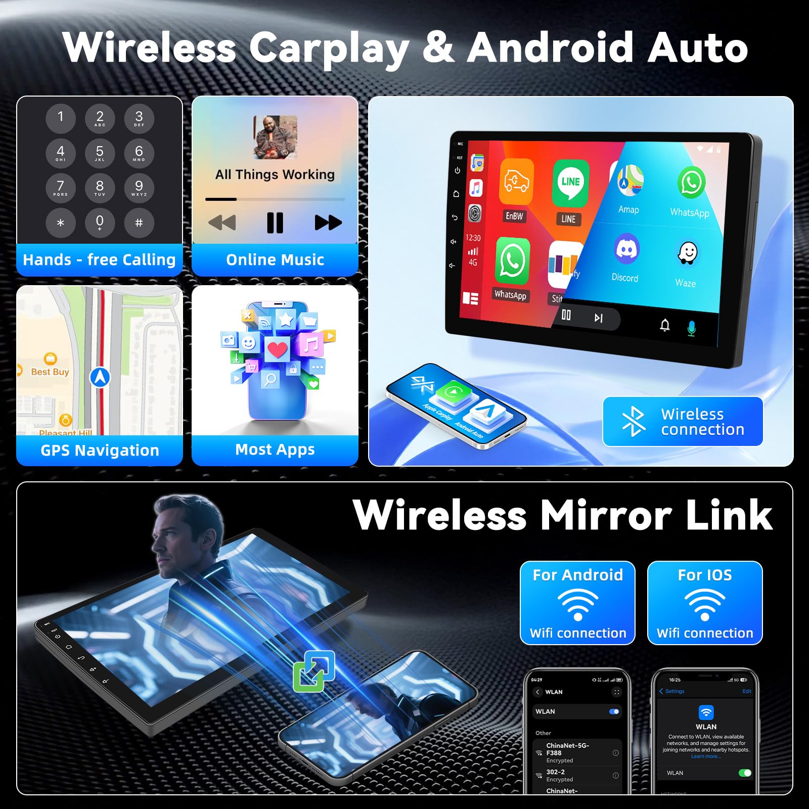 [4G+64G] Autoradio Android 13 per BMW X3 E83 (2004-2012) con Carplay Android Auto,9" Touch Screen Radio con AI DSP Bluetooth EQ GPS WiFi FM/RDS MirrorLink Split Screen+fotocamera posteriore e