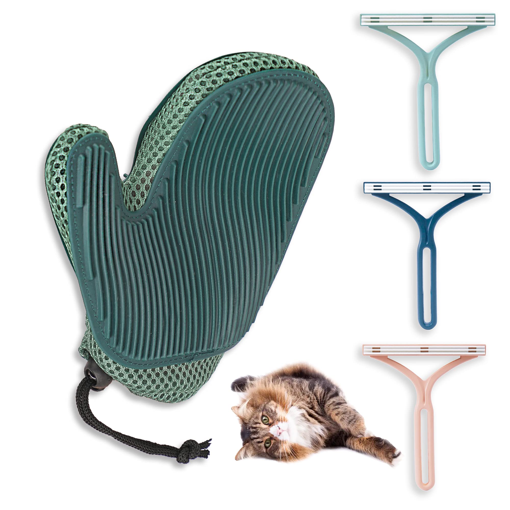 Photo 1 of **USED/MISSING PARTS** Mollypaws Pet Hair Grooming Gloves-Gentle Pet Hair Deshedding Glove and Bath Tool, Pet Hair Remover- Cleaner for Furniture Bedding Couch Carpet