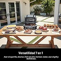 Vista 10 de Ninja OG951 Woodfire Pro Connect Premium XL - Parrilla y ahumador para exteriores, Bluetooth, habilitado por app, parrilla maestra 7-en-1, ahumador