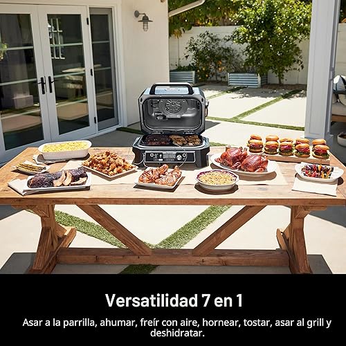 Miniatura 10 de Ninja OG951 Woodfire Pro Connect Premium XL - Parrilla y ahumador para exteriores, Bluetooth, habilitado por app, parrilla maestra 7-en-1, ahumador