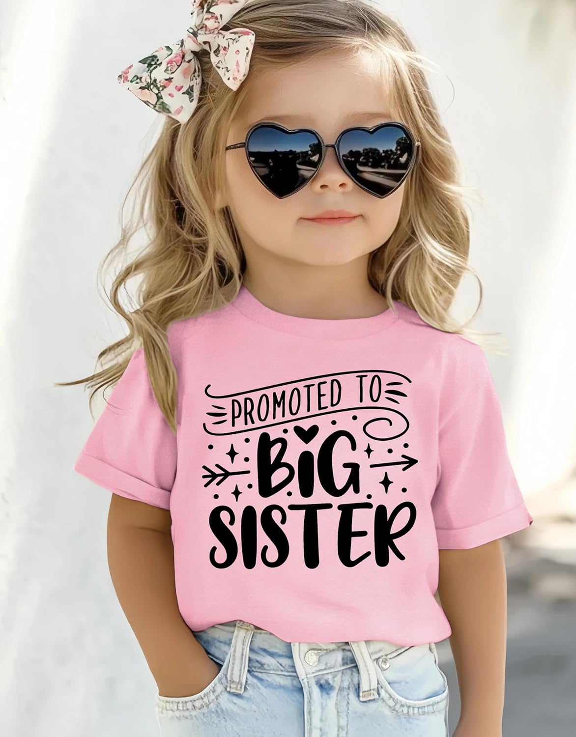 Big Sister Shirts for Girls Toddler Girls Promoted to Big Sister Tee Tops Short Sleeve Summer Clothing - Image 2