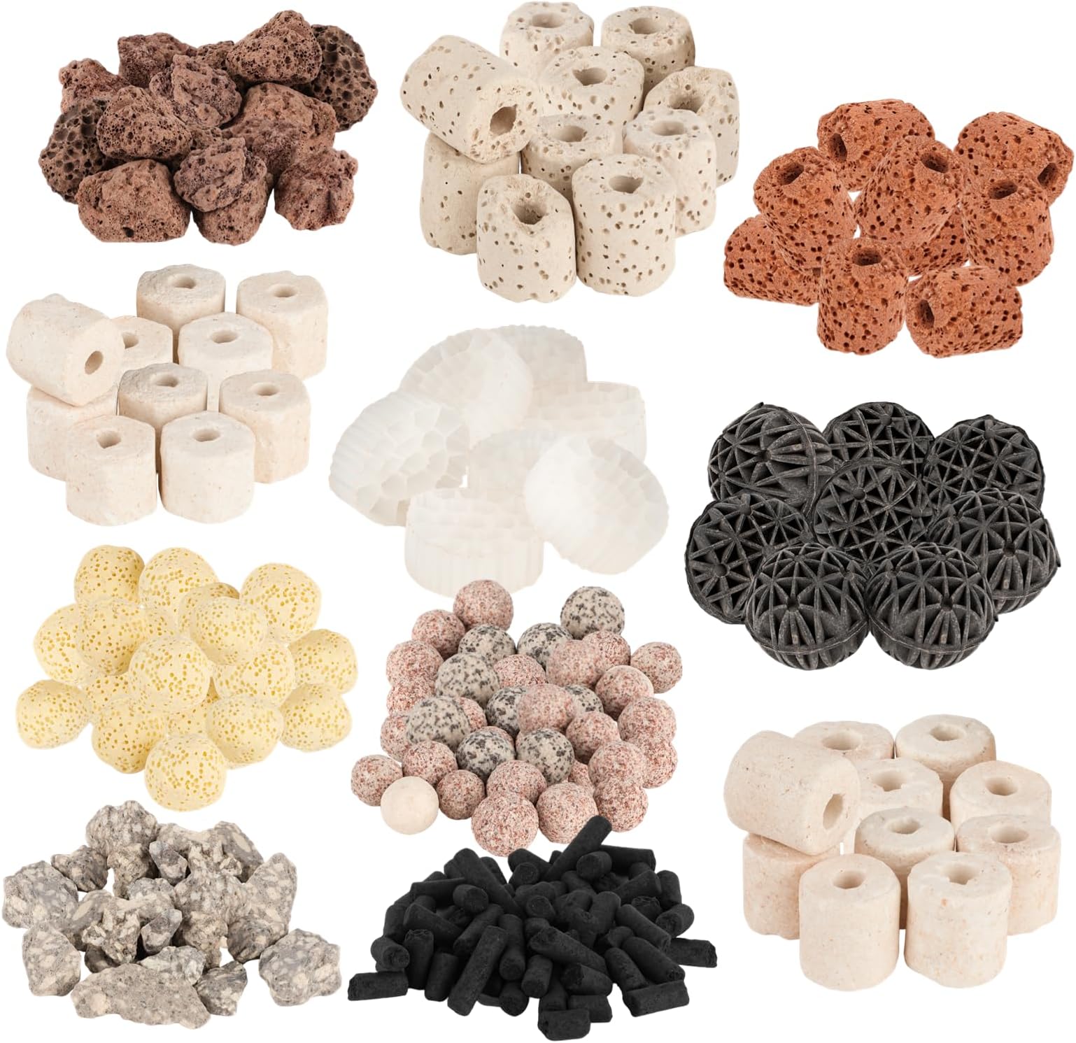 GOLDEAL Bio Balls Ceramic Rings Set, Aquarium Biological