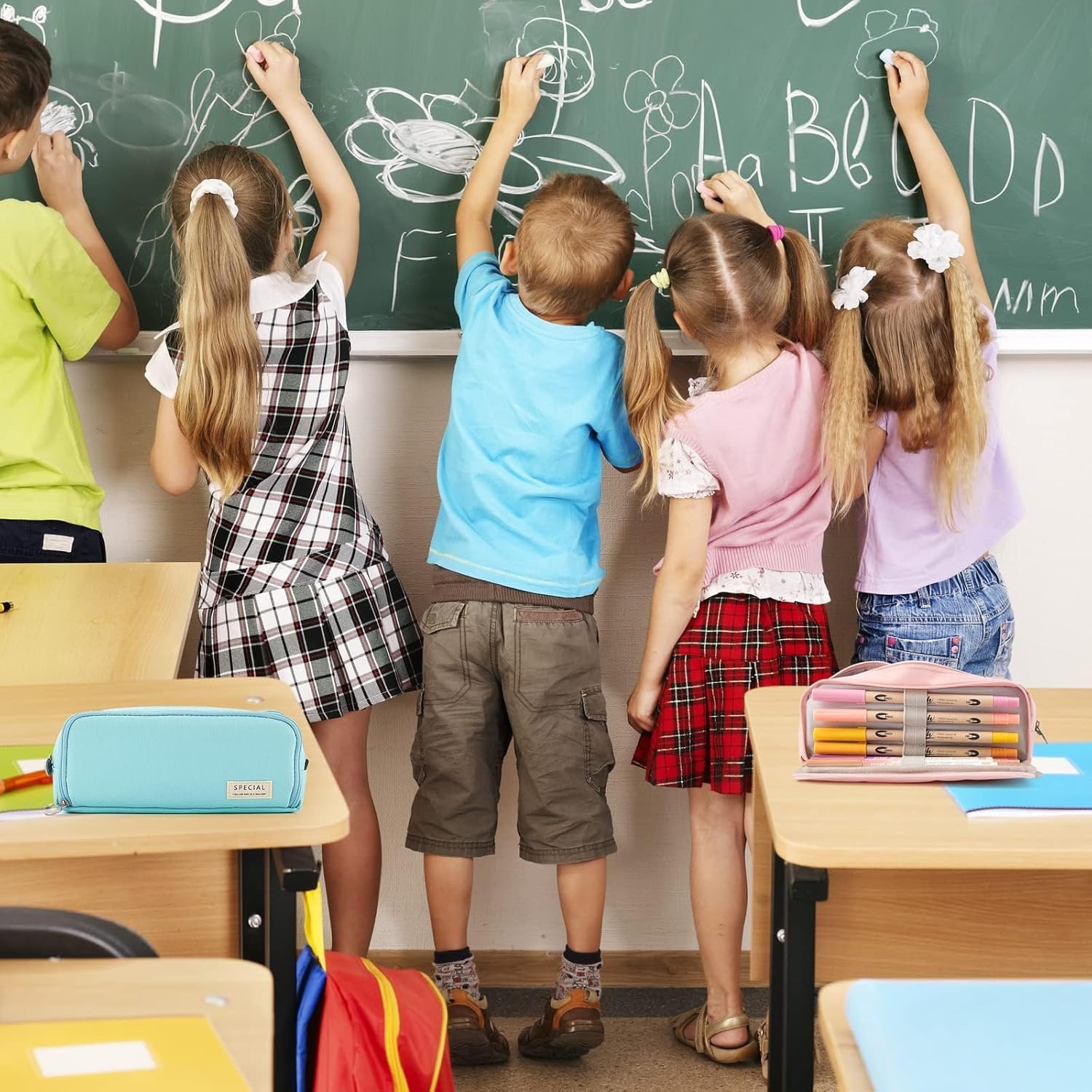 Xspring Kalem Çantası, Büyük Boy Kalem Kutusu, 3 Bölmeli ve Fermuarlı Yüksek Kapasiteli Kalem Çantası, Kız Erkek Öğrenciler ve Yetişkinler İçin Okul Malzemeleri Organizatörü