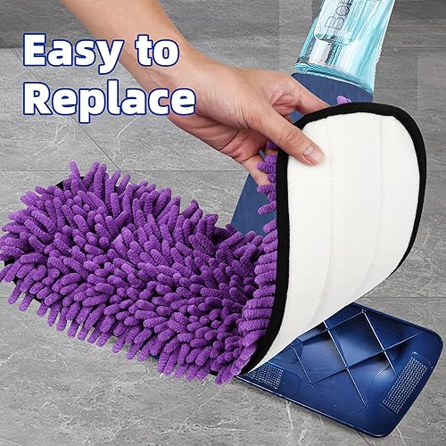 Miniatura 5 de Paquete de 8 almohadillas para trapeador Bona Family of Mops, 4 almohadillas de microfibra para mascotas + 4 almohadillas de microfibra para