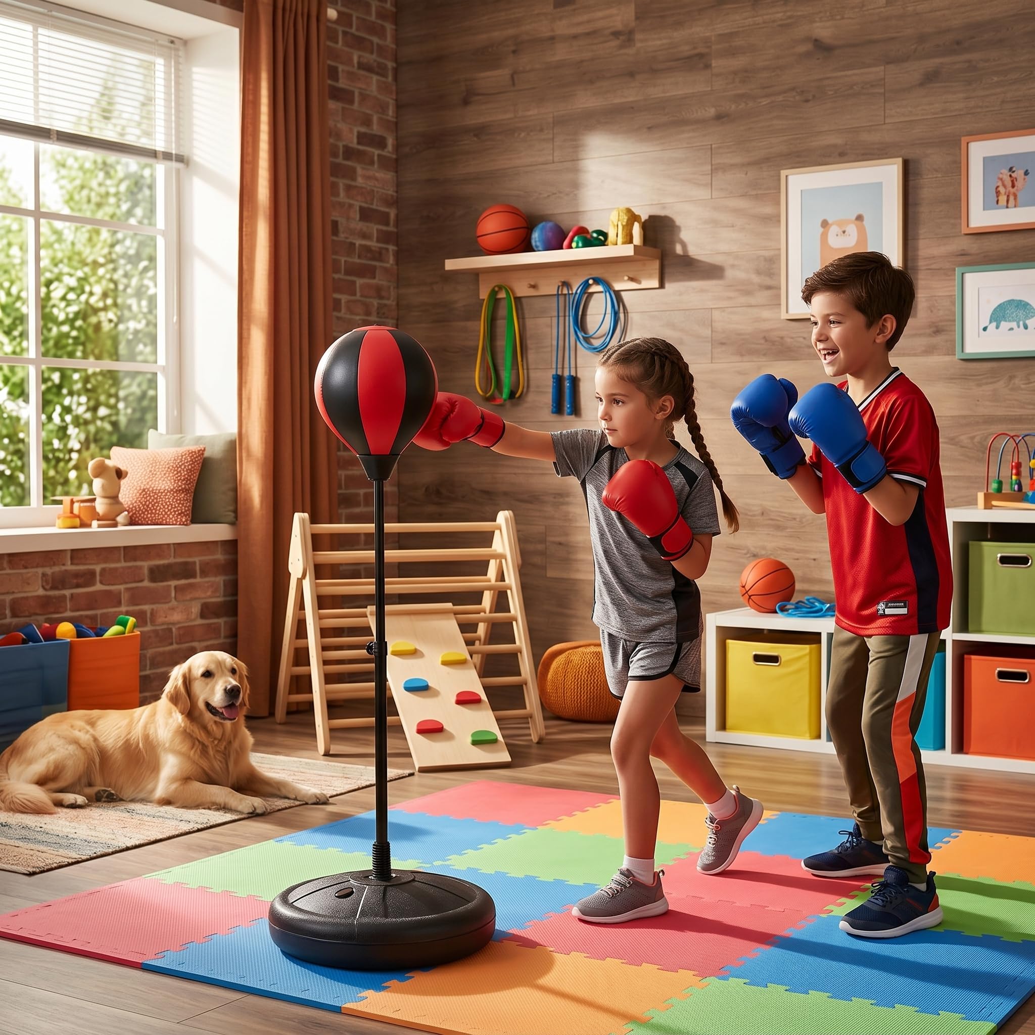 Höhenverstellbarer Stehender Boxsack mit 360°-Drehfunktion & Kugellager – Punching Ball Boxing Stand für Fitness, MMA und Boxtraining – inkl. Boxhandschuhen und Pumpe