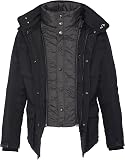 Schott NYC Men's Field Parka Long Sleeve Coat, Black, Large - 2