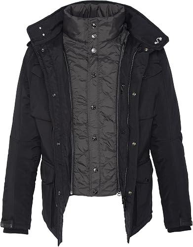 Schott NYC Men's Field Parka Long Sleeve Coat, Black, Large - 2