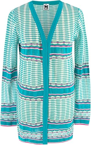 Missoni M Teal & Pink Cárdigan de Punto a Rayas de Segunda Mano