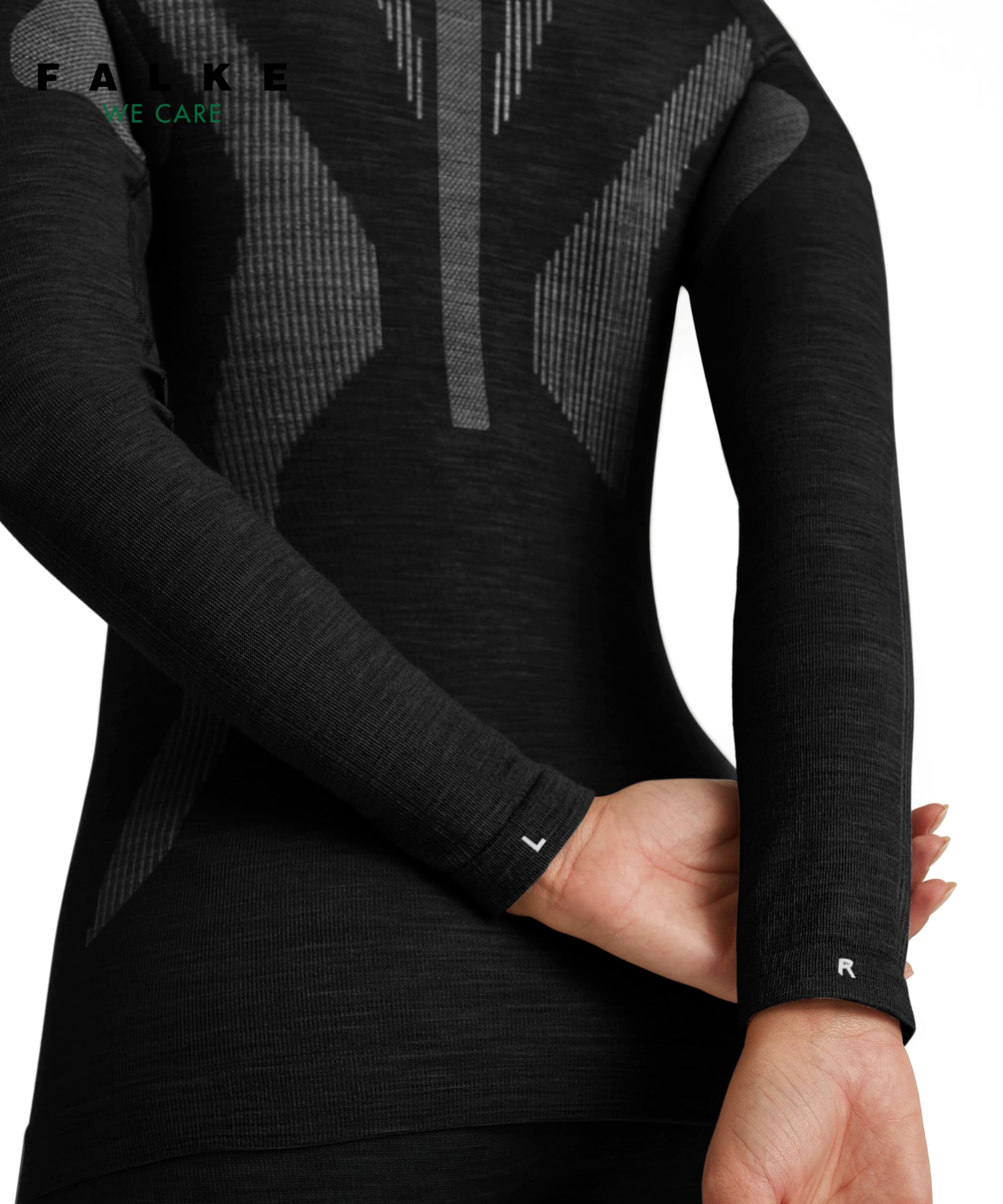 Falke Donna Wool-Tech Zip Maglia Sportiva Tecnica Manica Lunga Intimo Funzionale Termico per Clima Freddo Traspiranti termoregolanti antiodore sostenibili Lana Filo Funzionale 1 Pezzo | in lana merino per temperature da fredde a molto fredde