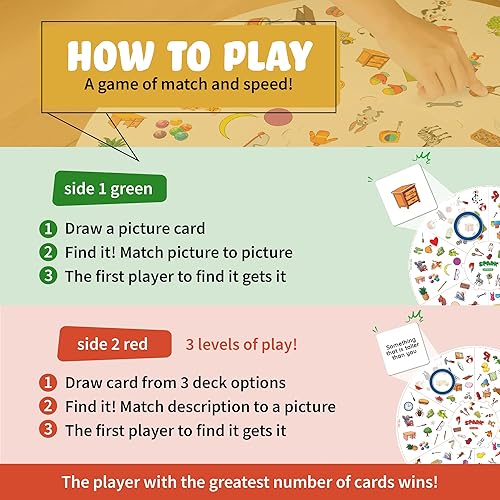 Miniatura 3 de Juego a juego de juegos de mesa preescolares para niños 2 en 1, juegos de coincidencias y categorías, materiales de terapia del habla, juegos