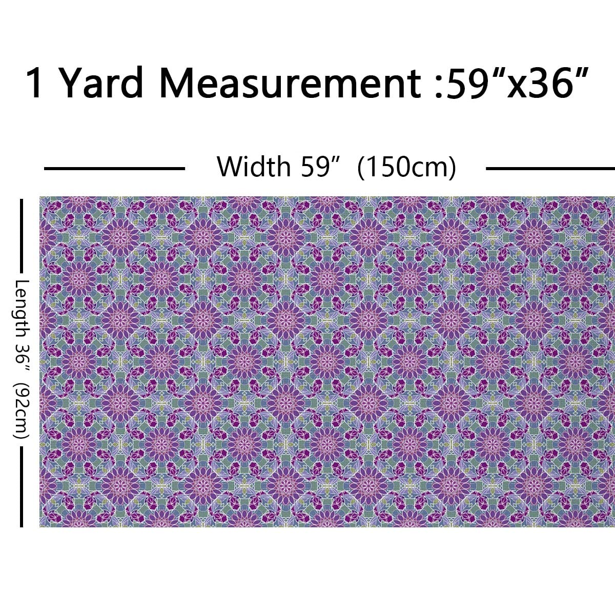 Tela de mandala bohemia de The Yard, tela de tapicería floral de estilo bohemio para sillas, tela geométrica hippie mandala para tapicería y proyectos de bricolaje, 3 yardas, (largo 276 x ancho 150 c
