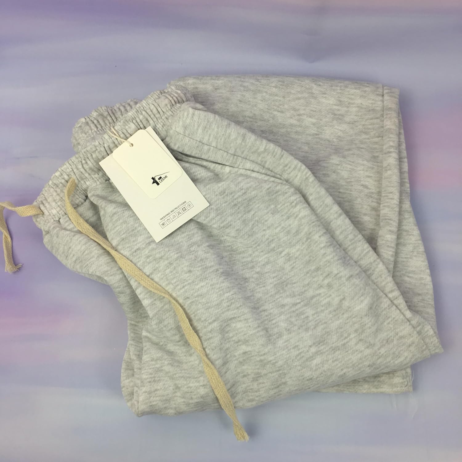 LEEMI Pants Soft Cotton Blend Drawstring Jogger Pants, Loose-Fit Loungewear Trousers for Daily Wear & Lounging