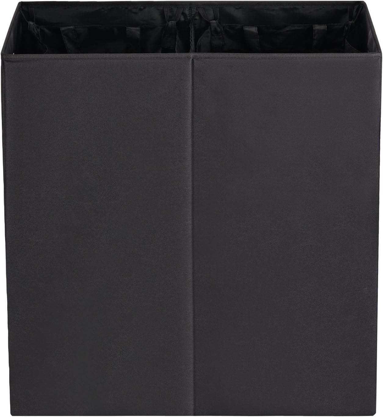 MaidMAX Double Laundry Hamper with 2 Removable Liners, Magnetic Lid and Dual Handles, Black