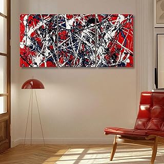 Free Form By Jackson Pollock Wall Art, Jackson Pollock Canvas Wall Art, Minimalist Abstract Line Wall Print, Abstract Paintings Wall Decor for Living Room, Bedroom, Office (16" x 24" x 3 pcs)
