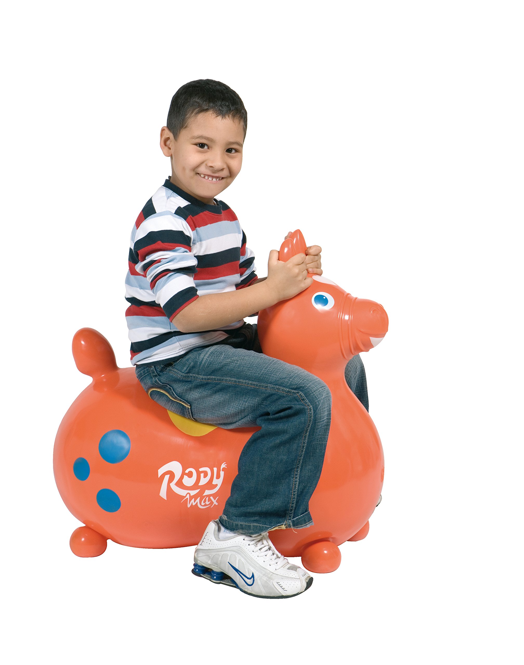 Gymnic Rody Max cavallo gonfiabile per saltare per bambini 5+, gioco cavalcabile ideale per saltare, dondolare e divertirsi in sicurezza, favorisce lo sviluppo di equilibrio, forza e coordinazione