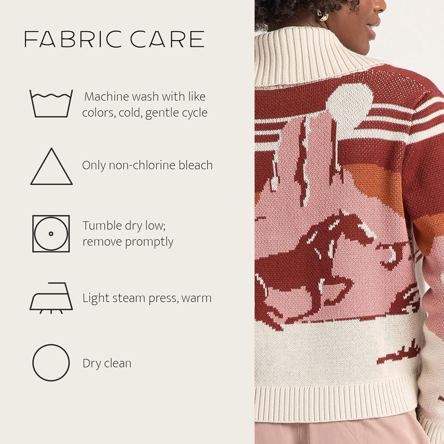 Pendleton Women’s Western Scenic Cardigan - 100% Cotton Knit Sweater Jacket, Ribbed Collar, Washable - Brick/Rose Multi - Image 7