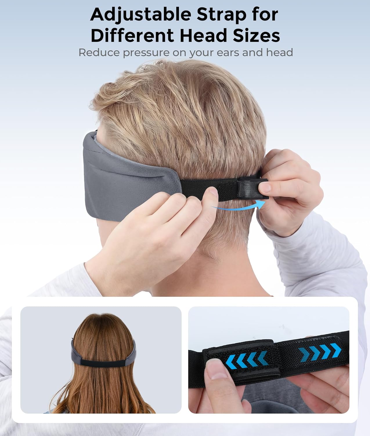 LOVE EYE Sleep Headphones Bluetooth 5.4 Sleeping Eye Mask Wireless Music Earphones with HD Speakers for Side Sleepers Total Blackout Cotton Mask for Travel, Home, Office, Unique Gifts