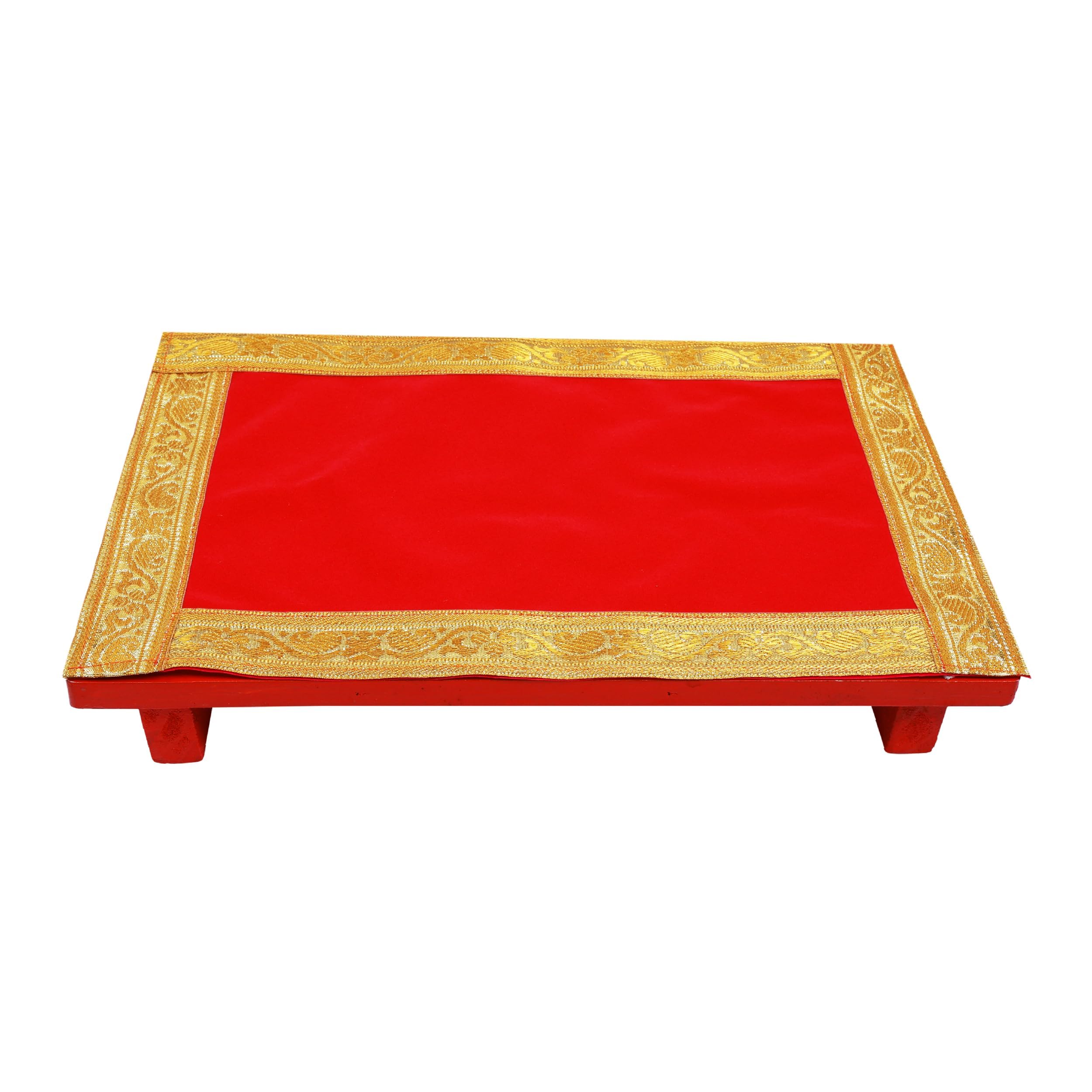 PRIYAKANT SAFAWALA Ganpati Decoration Table Top Ideas at Home, Office, Temple and Special Ganesh Chaturthi Festival Decoration Use It, [Size, 4×4 Feet, Red]-picture-27