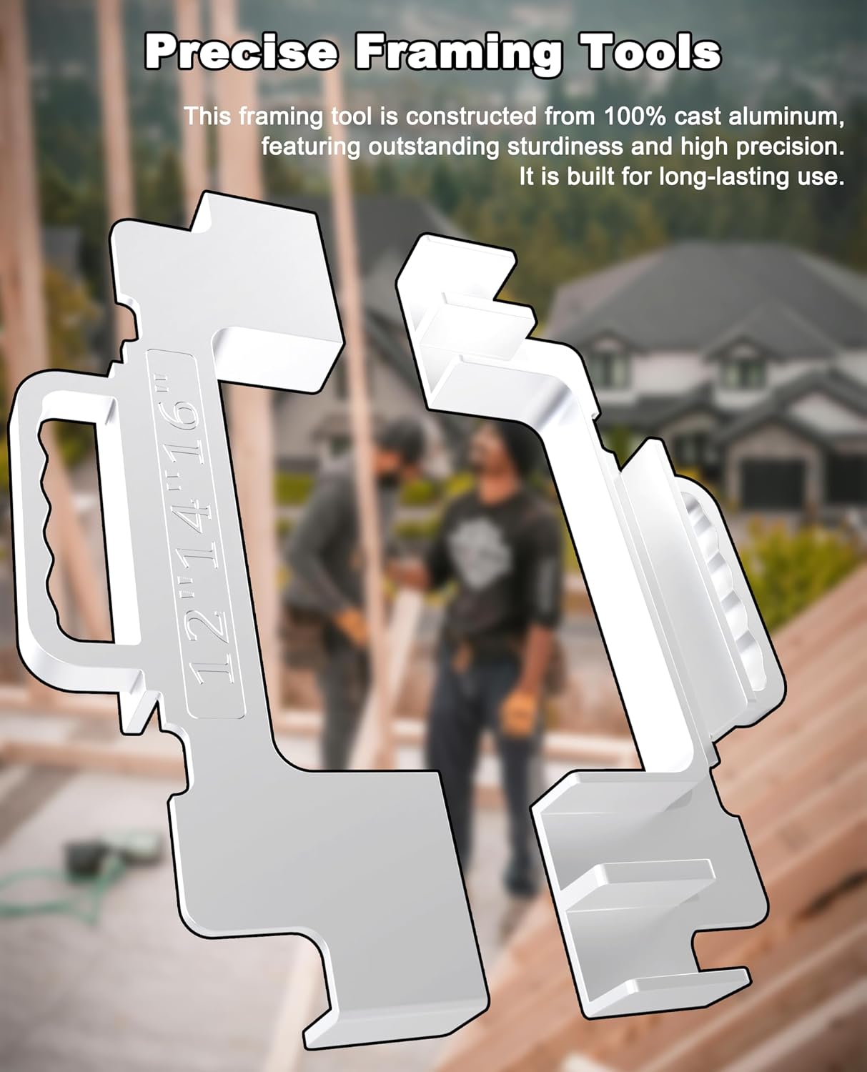 2 PCS Framing Tools, 12", 14"16" On Center Layout framing Spacing Tool, Cast Aluminum Layout Jig for Walls, Roofs, Floors, Ladders, Decks for Man.