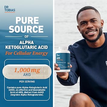 Dr. Tobias AKG Alpha-Ketoglutaric Acid 1000 mg 180 Capsules