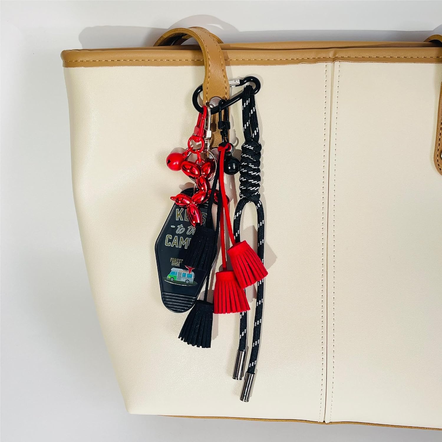 QTMY Cute Puppy Tassel Braided Keychain Bag Charms for Handbag Purse Backpack Accessories Bogg Bag,397 - Image 8