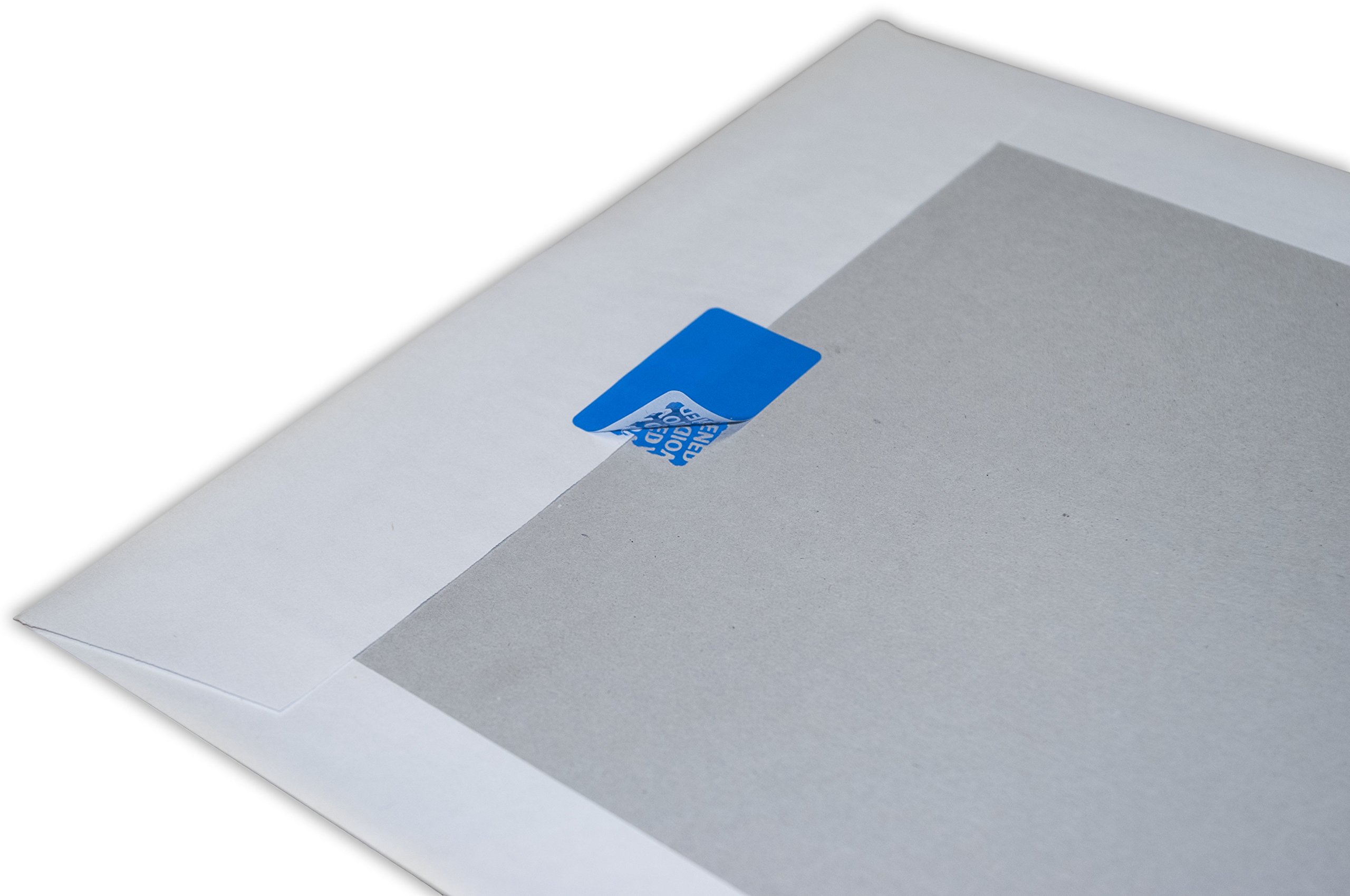 haggiy Siegel-Etiketten - Sicherheitsetikett 40 x 20 mm zum Nachweis von Manipulationsversuchen, 50 Stück in Spendebox (Blau)