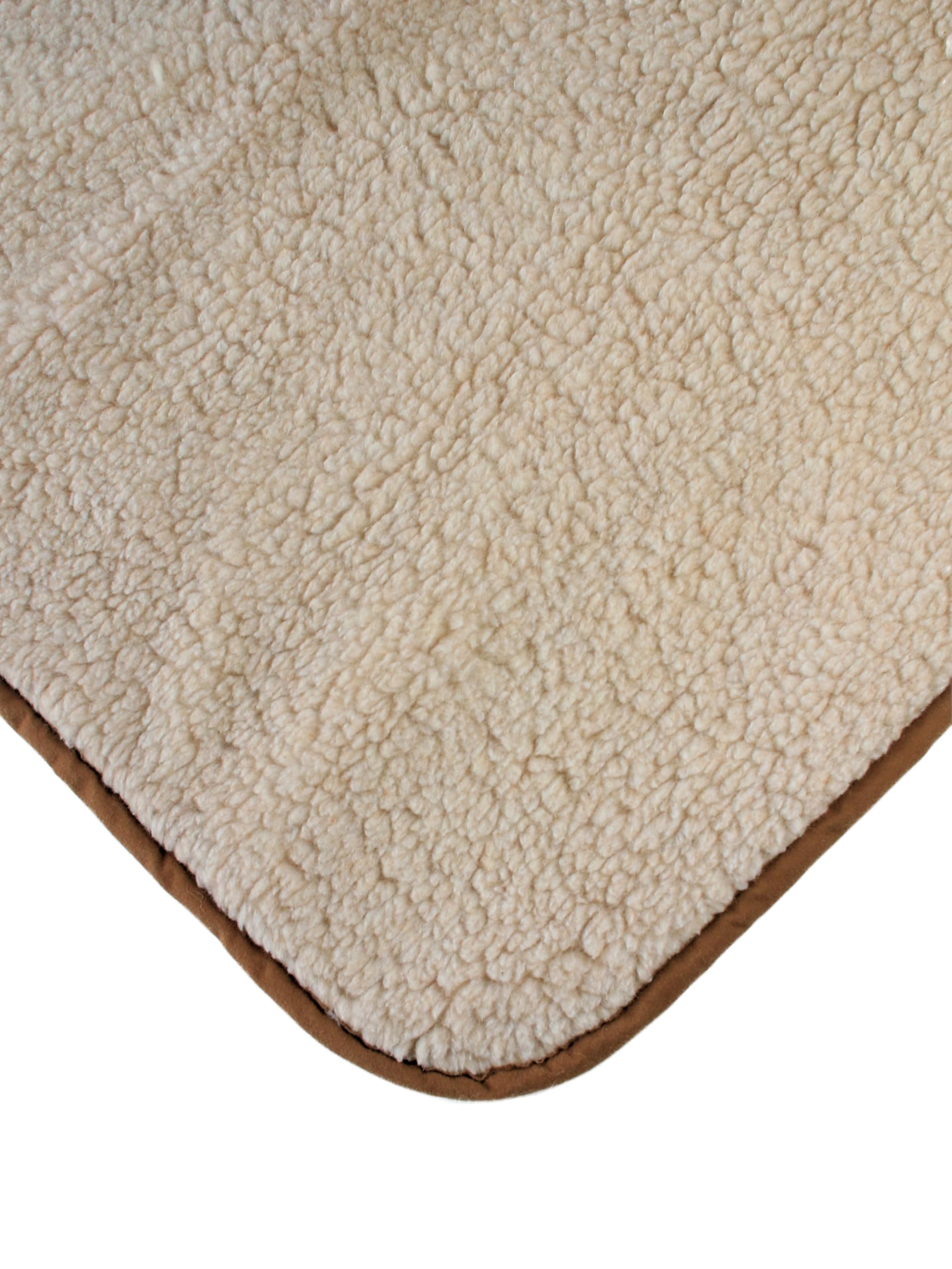 Wolldecke Schafwolldecke Wohndecke aus Merino Schurwolle Lammwolle Tagesdecke (Beige, 100cm x 200cm)