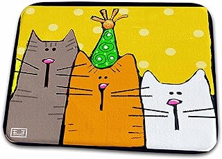 3dRose Cats, Cat, Funny Cats, Party Hats, Kittens, Kitten, Pets,... - Dish Drying Mats (ddm-34021-1)