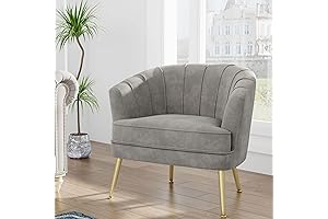Andeworld Dark Grey Velvet Accent Chair
