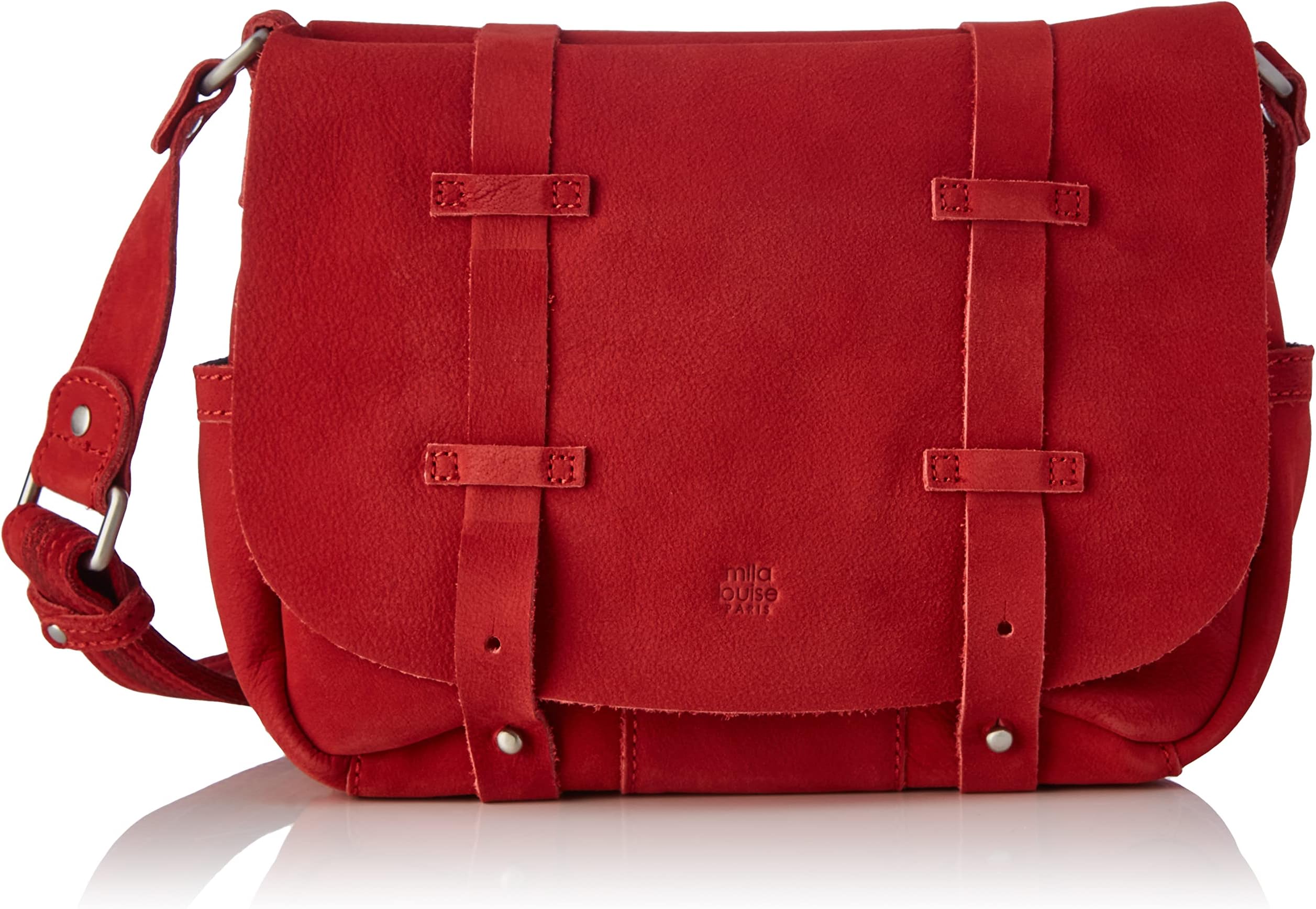 Mila Louise A, Riveter, Nail, Messenger Bag, Bess Leather, Triband, Sorting, Glitter, Metallised, Handbag, Lurex, Rubi, Red Women, Unisex