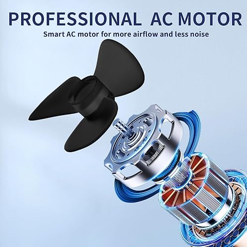 Miniatura 3 de Ventilador de pedestal oscilante, ventilador de pie de altura ajustable de 43.3 pulgadas, ventilador circulador de aire de 360, 3 modos, control