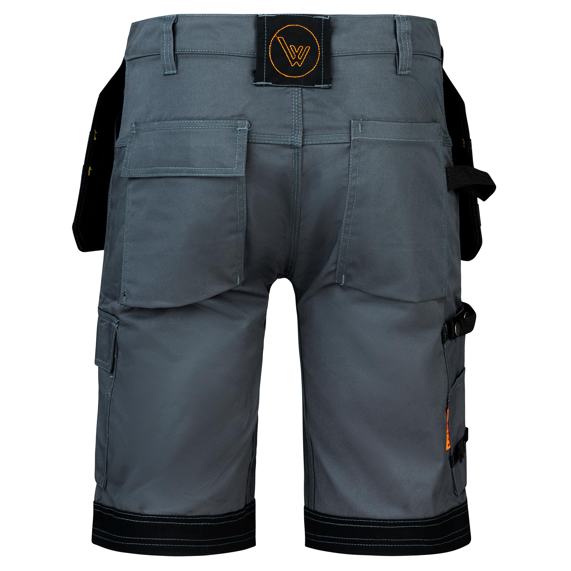 WRIGHT FITS WrightFits Short de Travail Pro Builder pour Hommes - Noir - Short Poches Multiples d'été Cargo de pour travaux Lourds