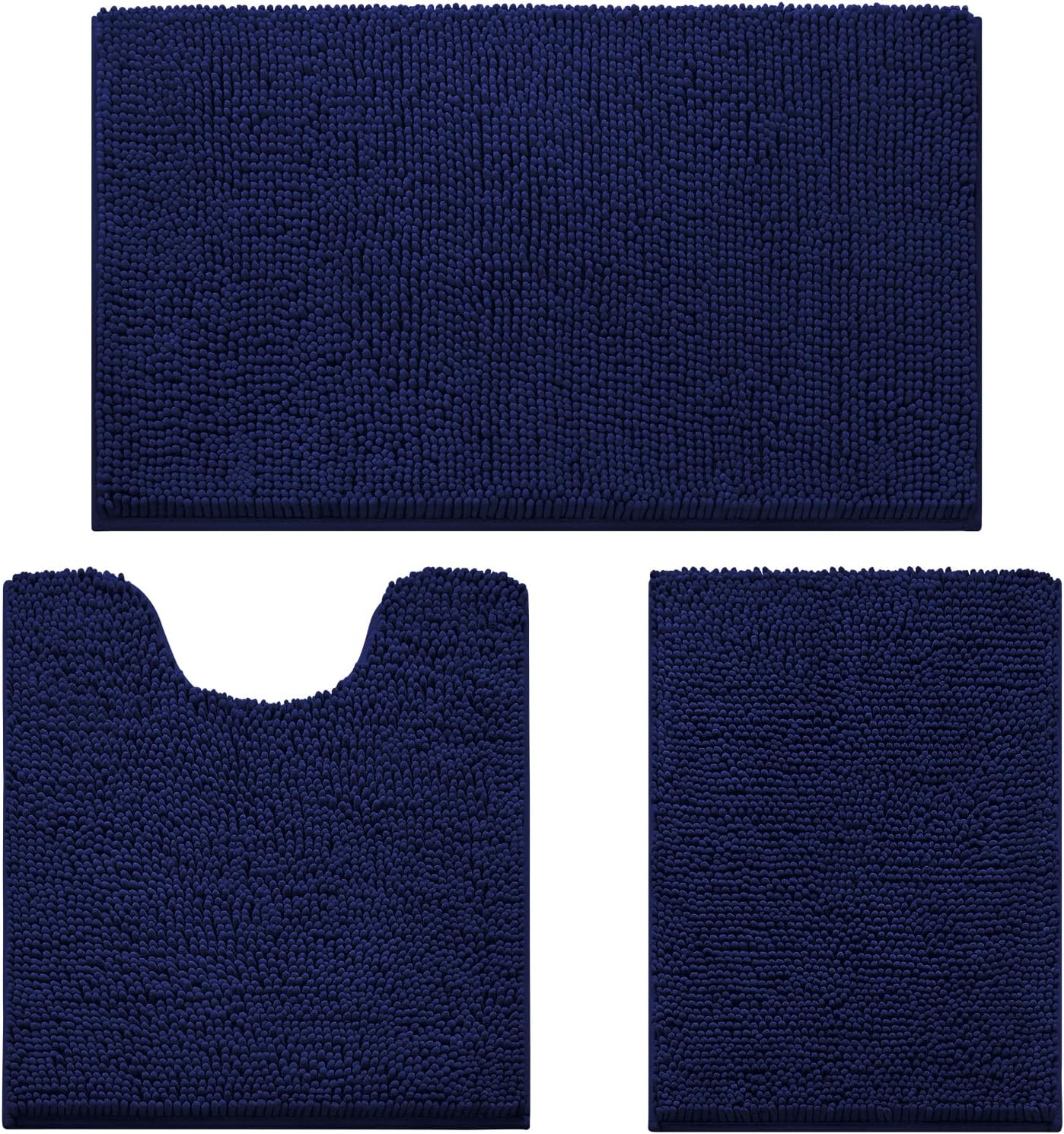 OLANLY Ombre Bath Rug and Bathroom Rugs Sets 2 Piece, Bath