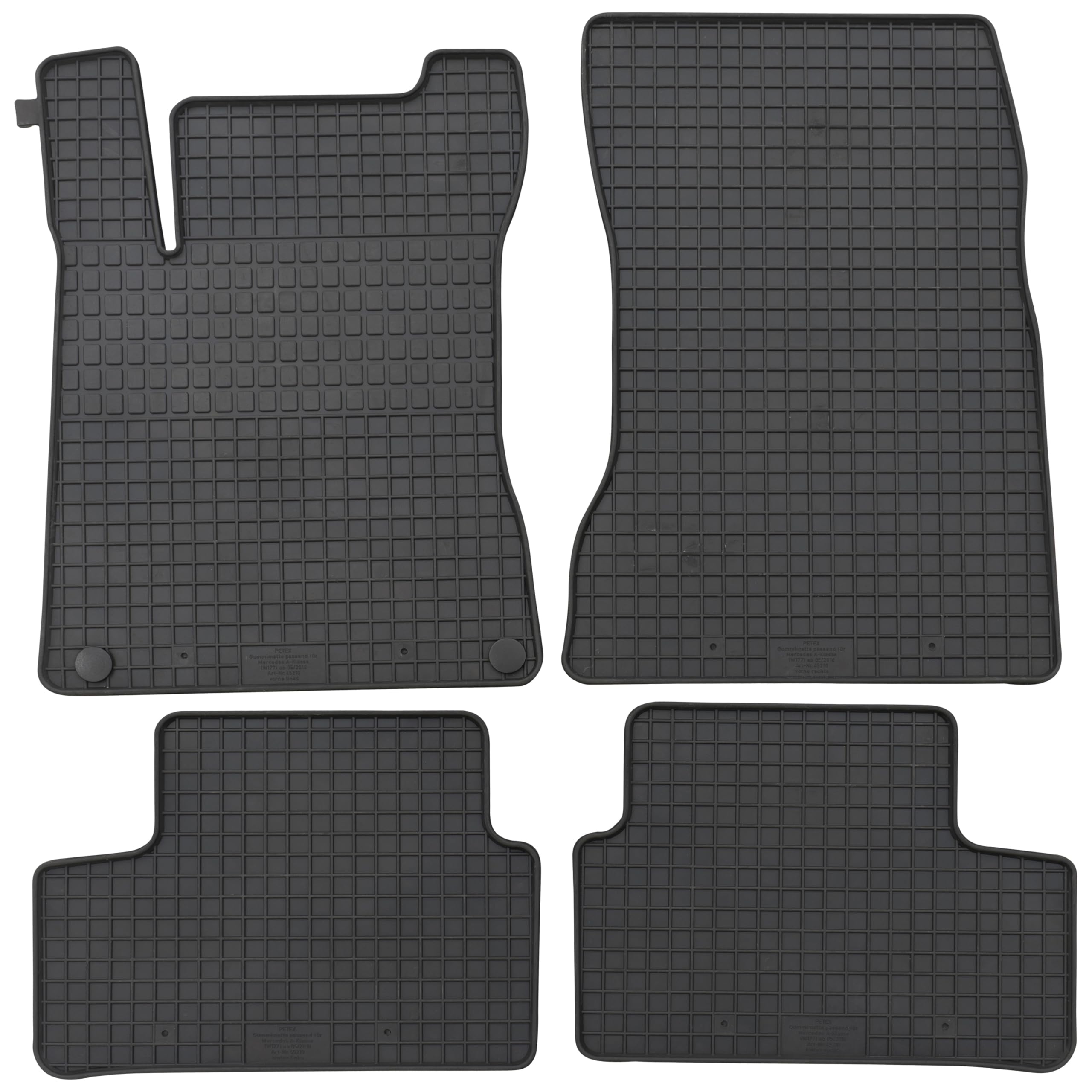 PETEX Tappetini in Gomma su Misura 45210 Set da 4 Pezzi, Nero