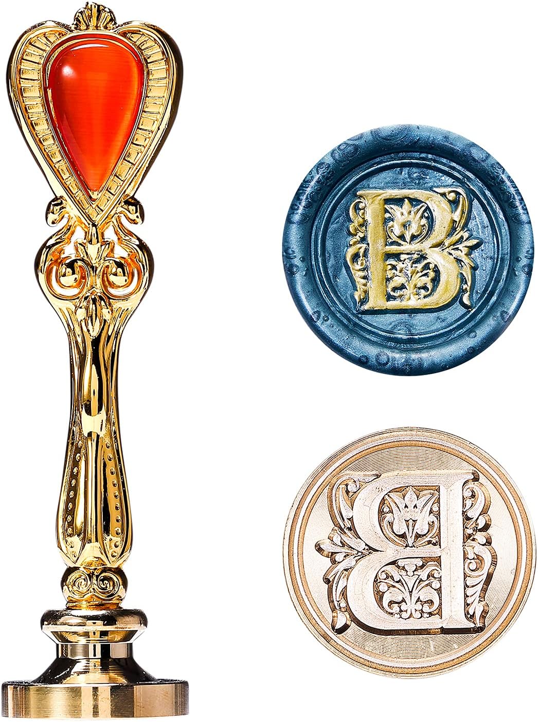 Letter B Sealing Wax Stamp, Wax Seal Stamp B, Gold