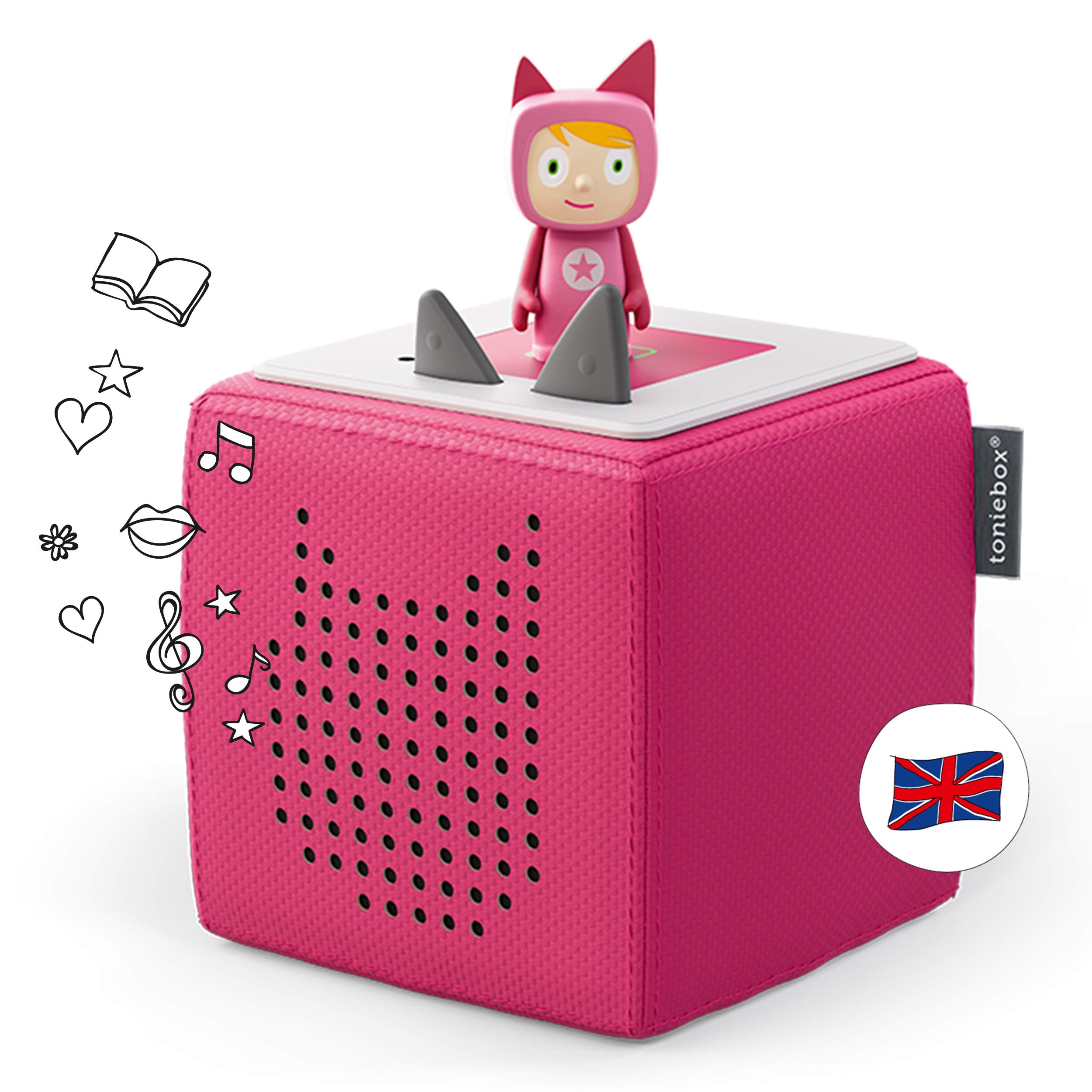 Tonies Toniebox Starter Set Bundle Rosa – Lettore Audio Senza Schermo Per Bambini – Include 3 Personaggi: Gruffalo, Stick Man, Zog