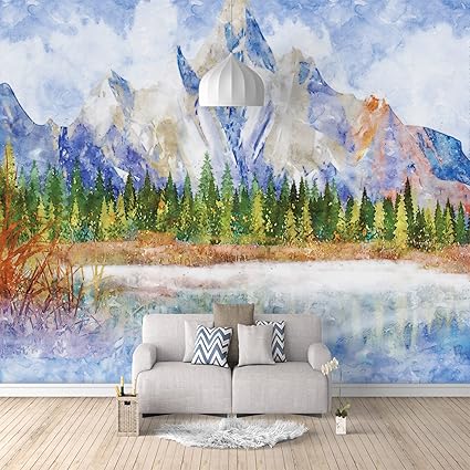 Amazon Wwqayz 壁紙シール 水彩絵の具と山と木 はがせる壁紙 壁紙 おしゃれ オシャレ 壁紙 剥せる壁紙 Wall Paper 簡単diy 壁紙リフォーム 壁用 リメイクシート 壁紙シート 無臭無毒 400x280 Cm Diy 工具 ガーデン