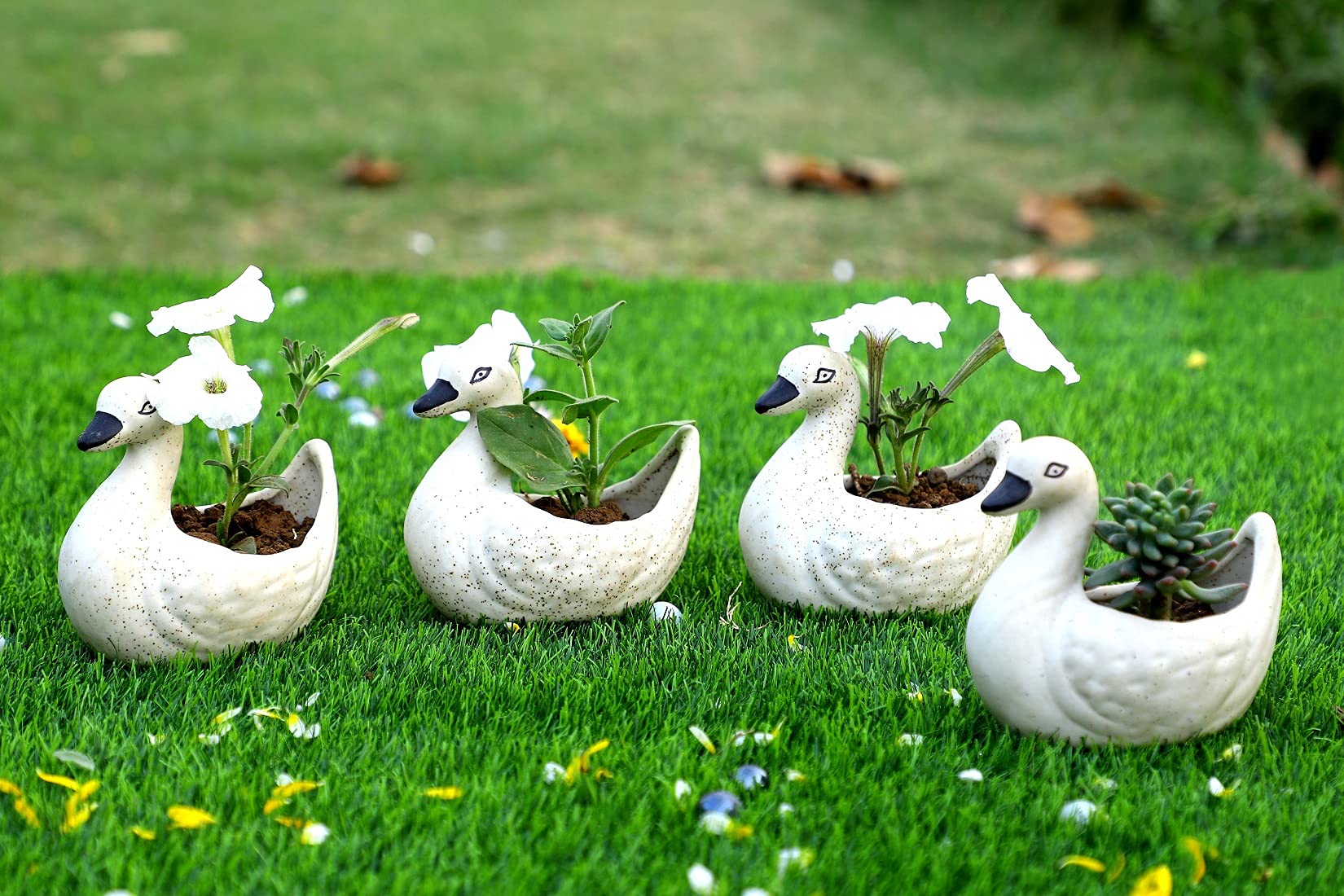 Lyallpur Stores Ceramic Pots for Plants Bird Shape - Small Size (White Color, 10 cm) Ceramic Planters for Indoor Plants, Living Room. [Plant Not Included, Pack of 4] (B091GV8HHG) Amazon Price History, Amazon Price Tracker