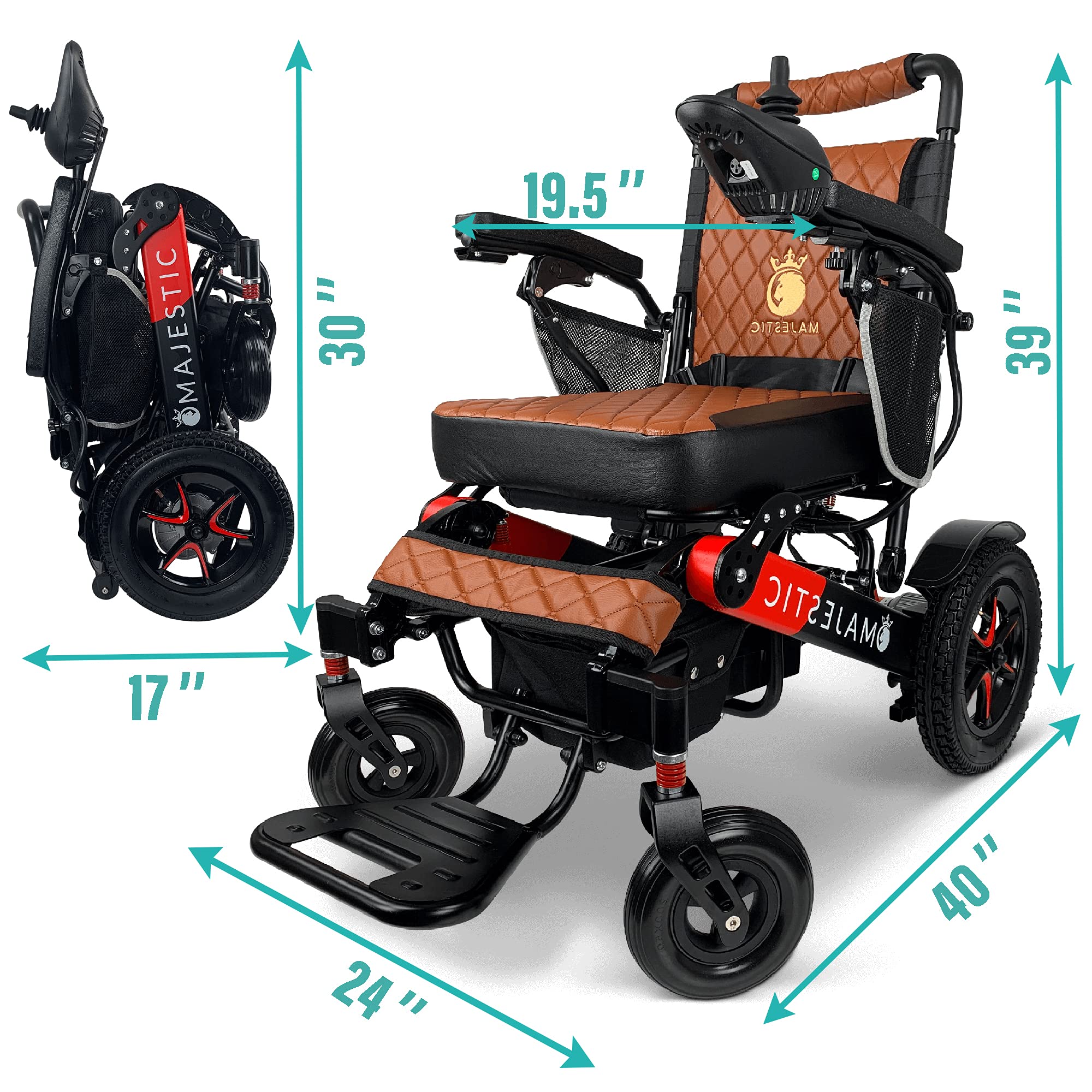 Buy MALISA Electric Wheelchair for Adults, Folding All Terrain
