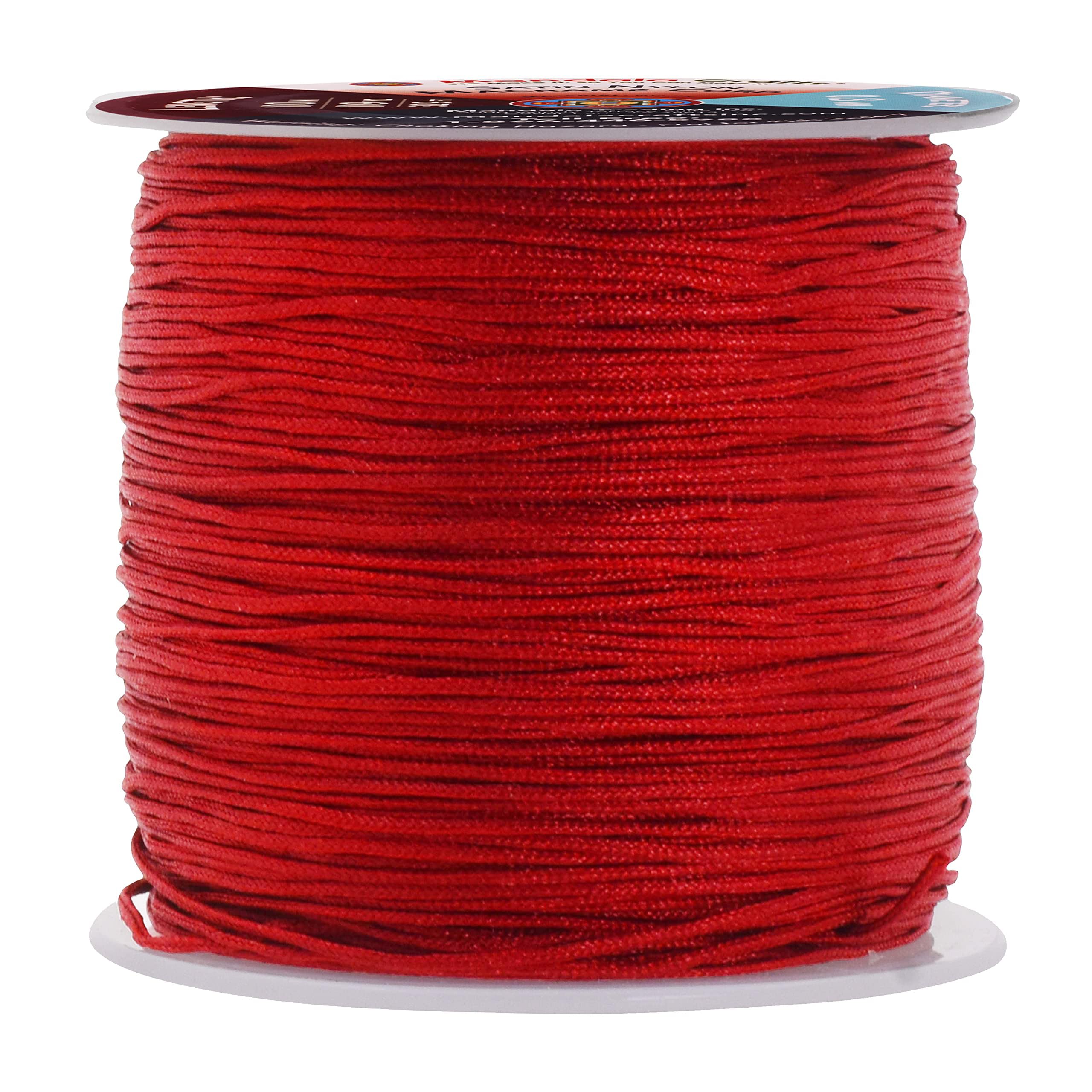 Mandala Crafts Burgundy Nylon Satin Cord For Jewelry Making - 0.8Mm 109 Yards Nylon Strings Rattail Chinese Knotting Cord For Bracelets Making