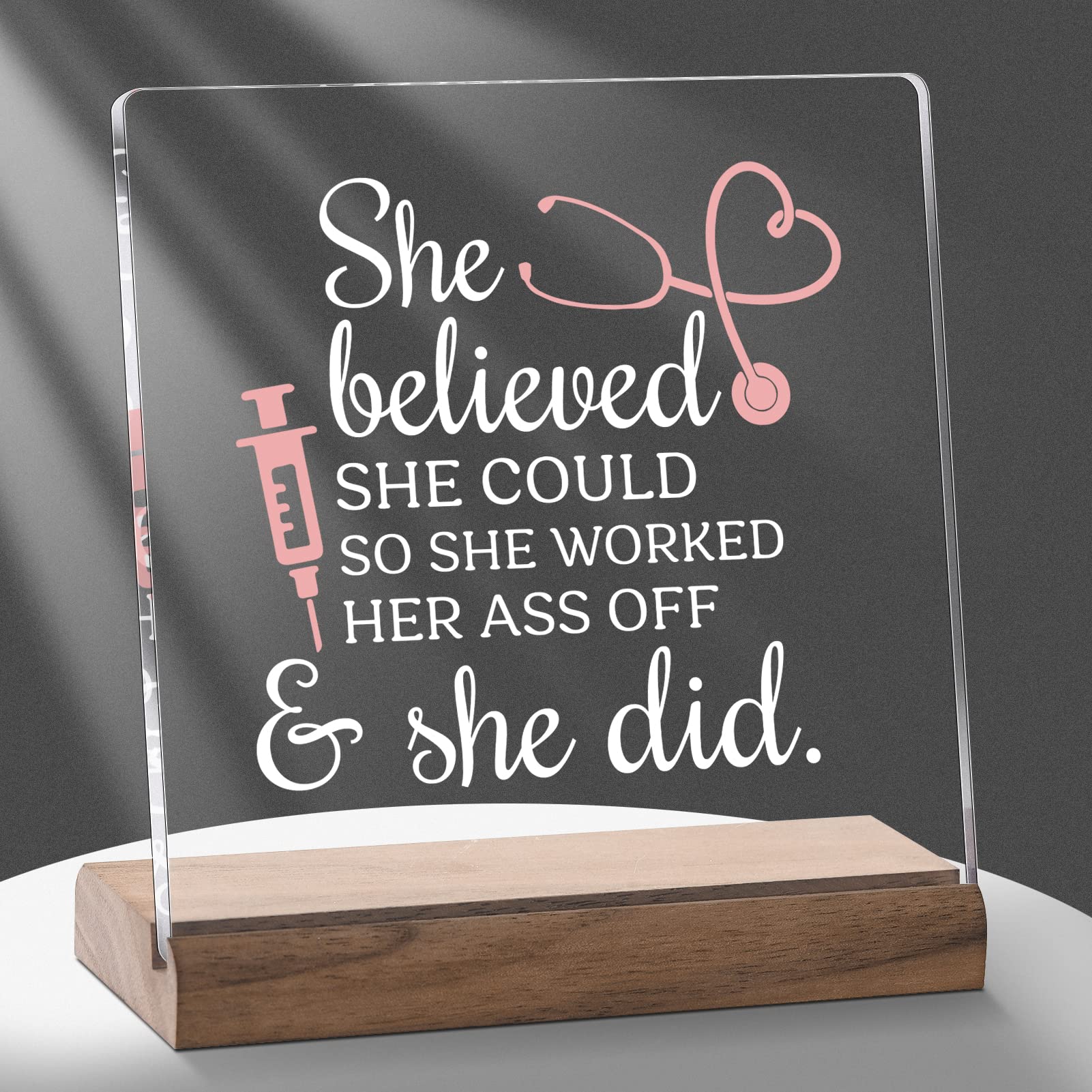 Little Reminders Desk Sign,Positive Sign Desk Decor,It's Not What We Have in Life Sign Acrylic Plaque,Inspirational Gift for Women Friends Cheer Up Gift for Coworker A365
