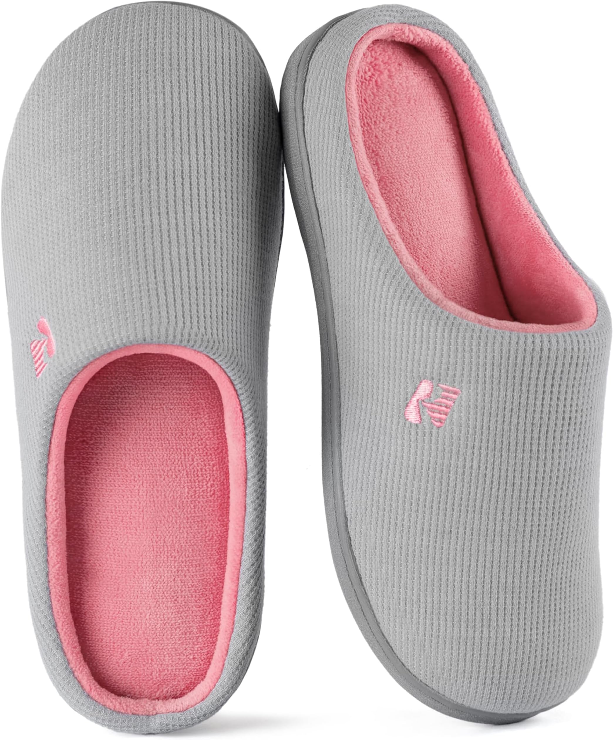 Women's Original Two-Tone Memory Foam Slipper, Size 9-10 US Women,Grey/Pink