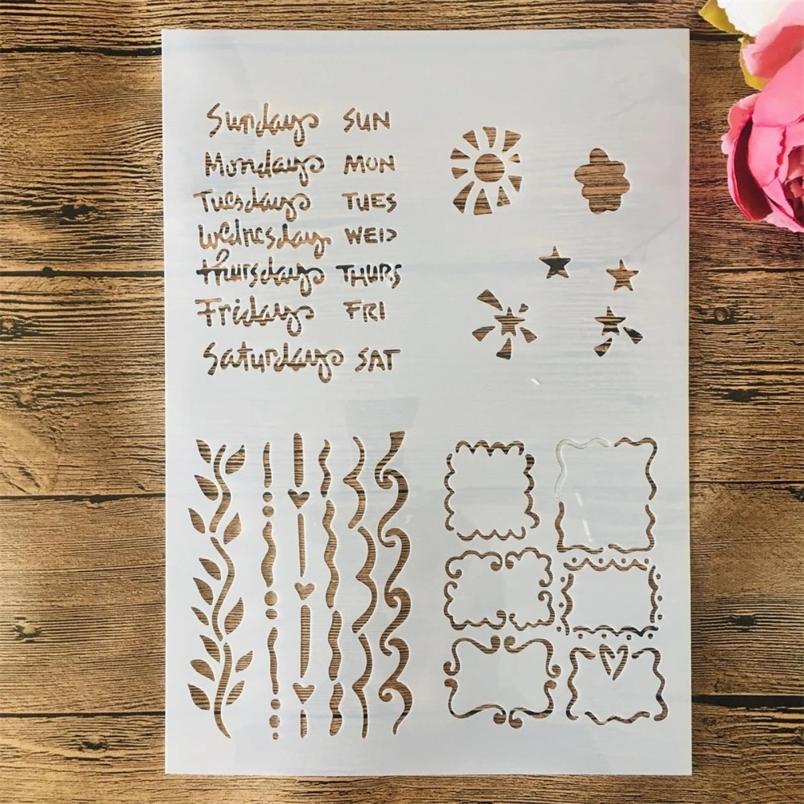 Plantillas para pintar reutilizables tamaño A4 perfectas para decorar muebles de madera